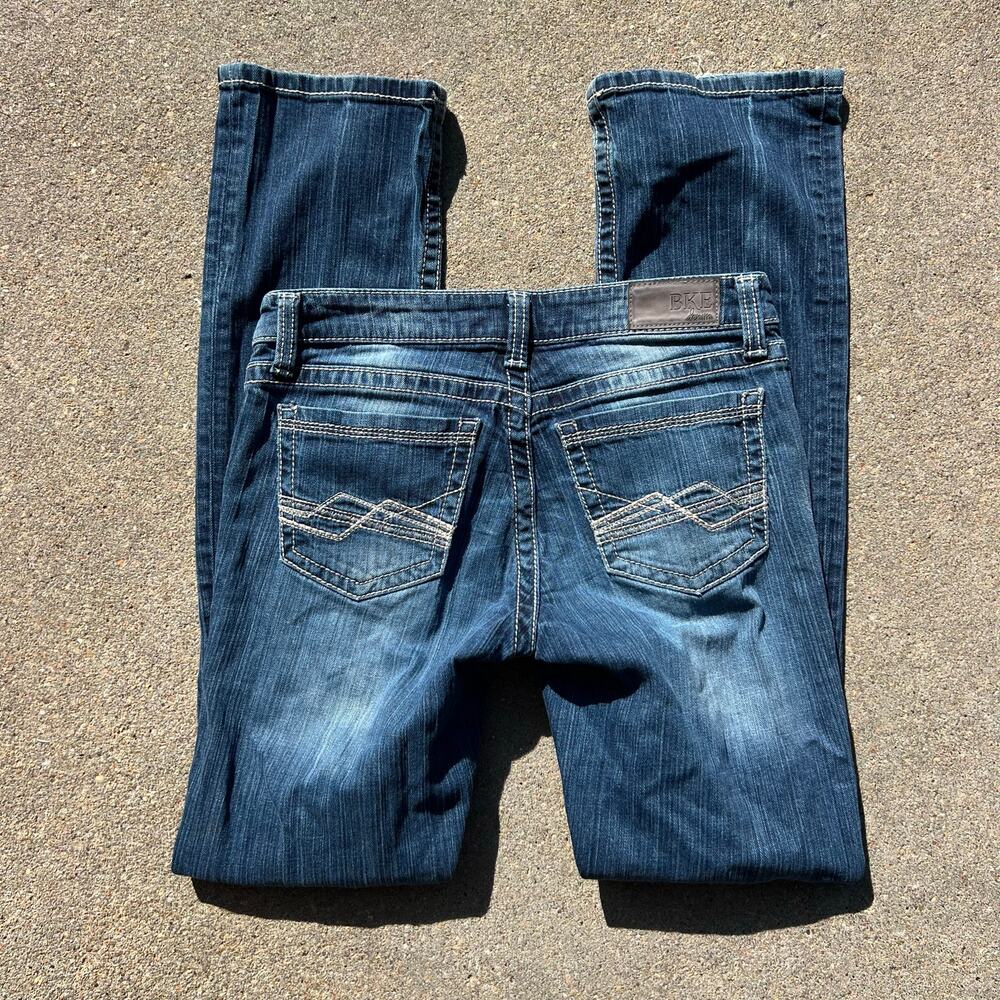 Buckle BKE Sabrina 28XL Low Rise Boot Cut Blue Jeans BPL2101